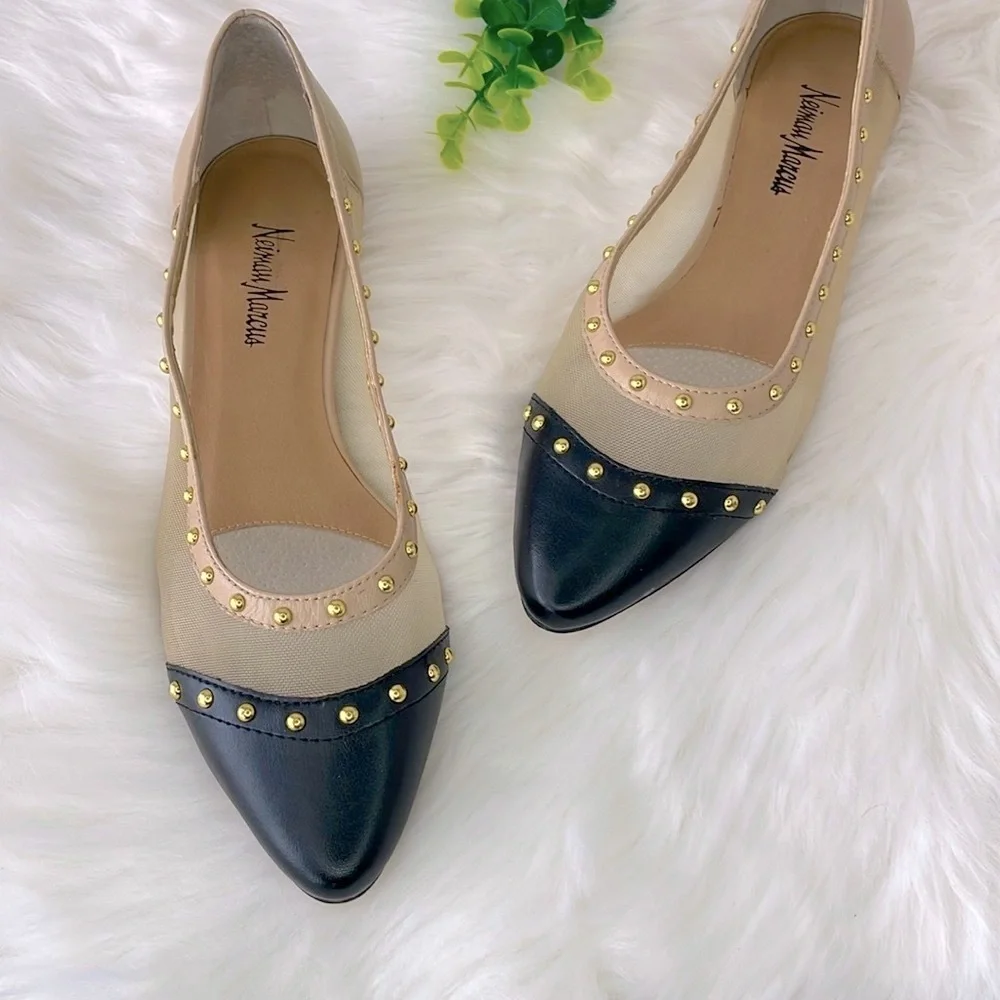 Neiman‎ Marcus “Gertrud” Studded Flats